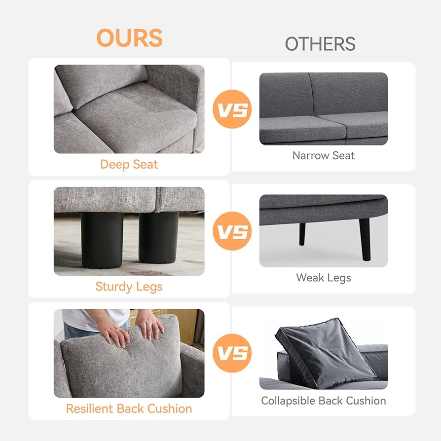 Amazon.com: WUTUTUEE 107”Modular Sectional Sofa Convertible